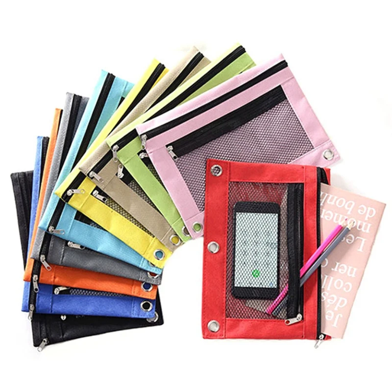 

Pencil Pouches,Bulk Pencil Pouch for Storing School Supplies,Writing Utensils,Cloth Zipper Pouches for 3 Ring Binders