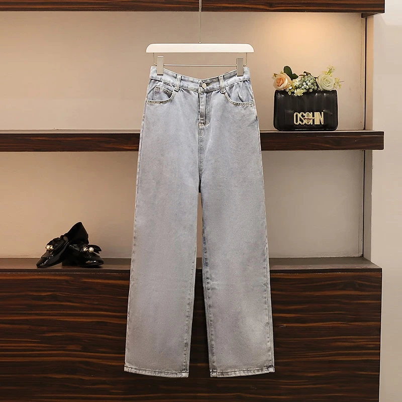 

Fashionable autumn new style 4XL slim fat sister mm jeans suit