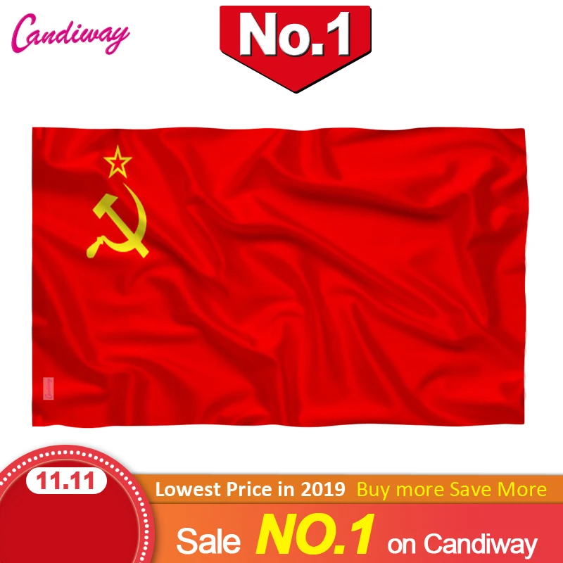 

Red CCCP Flag 90x150CM Union of Soviet Socialist Republics 3x5' Feet Super-Poly Indoor Outdoor USSR Country Russian Banner