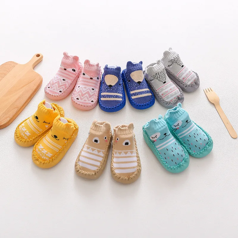 

Cute Baby Socks with Rubber Soles Infant Sock Autumn Winter Newborn Toddler Girl Indoor Sock Shoes Anti Slip Soft Sole Socks