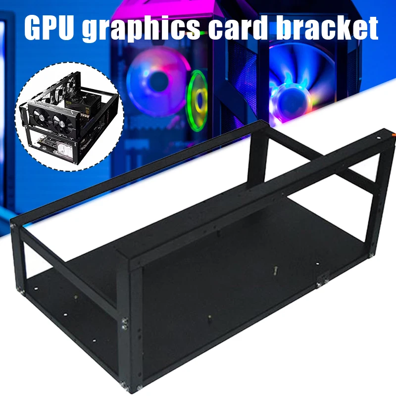

Steel Open Air Miner Mining Frame Rig Case 6/8 GPU for Crypto Coin Currency Bitcoin Mining UU