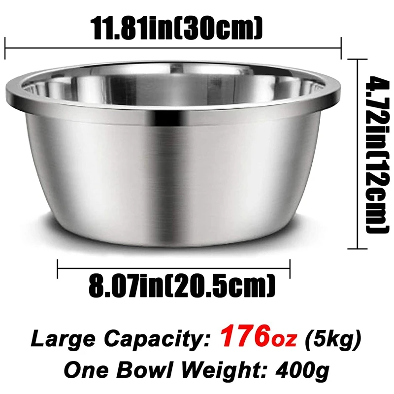 

Stainless Steel Large Dog Bowl, 176Oz High Capacity Dog Food Bowls for Large Dogs (2 Pack)