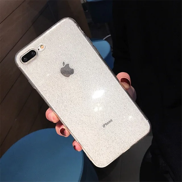 Для iPhone 6 6G 6s 7 8 Plus 7Plus 10 11 Pro X XR Xs Max чехлы для телефонов Coque Bling Блестящий Прозрачный