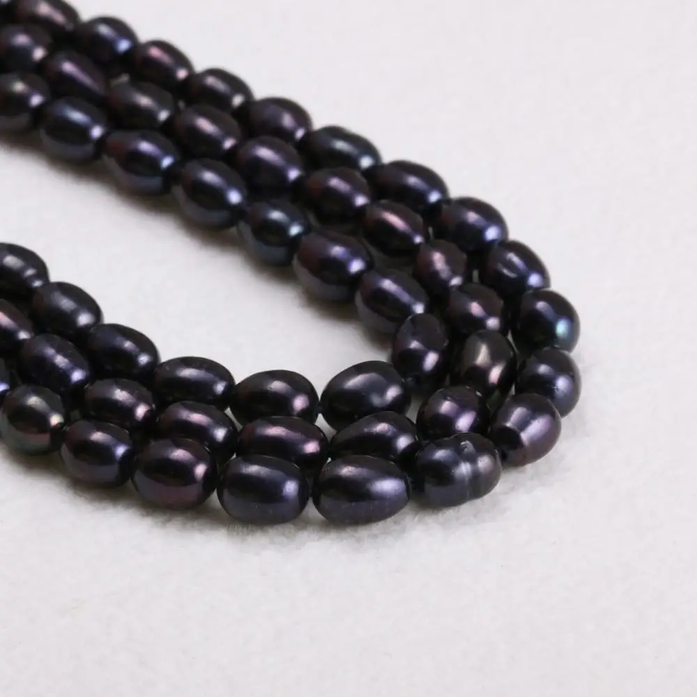 Натуральный Пресноводный Культивированный Жемчуг Бусины Форма риса бусины для