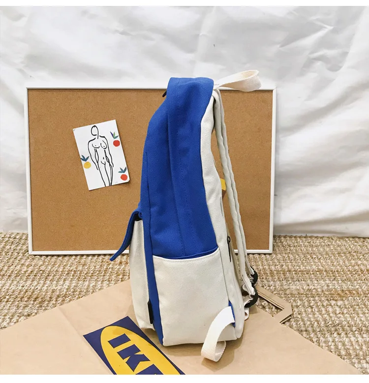 Однотонный холщовый рюкзак для женщин сумка на плечо в японском стиле школьный