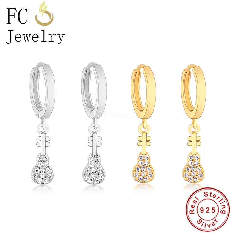 FC ювелирные изделия 925 Серебро Золото Цвет рок музыка гитара циркония пирсинг