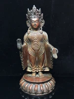 13chinese temple collection old bronze cinnabar lacquer northern wei buddha guanyin bodhisattva enshrine the buddha