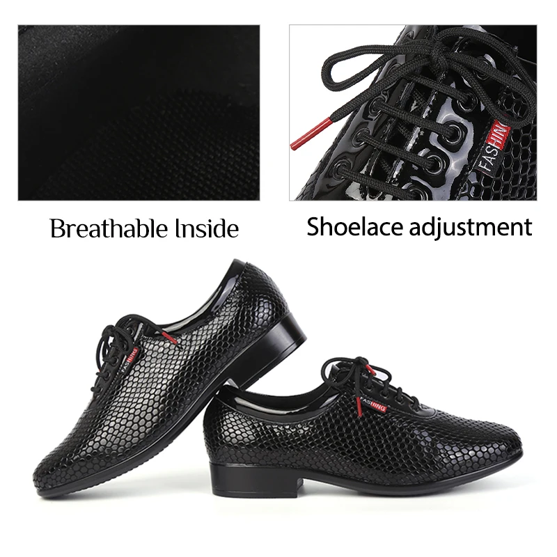 DKZSYIM Dance Shoes Men Modern Latin Ballroom dance shoes Indoor Shoes Men Tango Shoes Dance Sneaker For Boy heeled 2cm/3cm