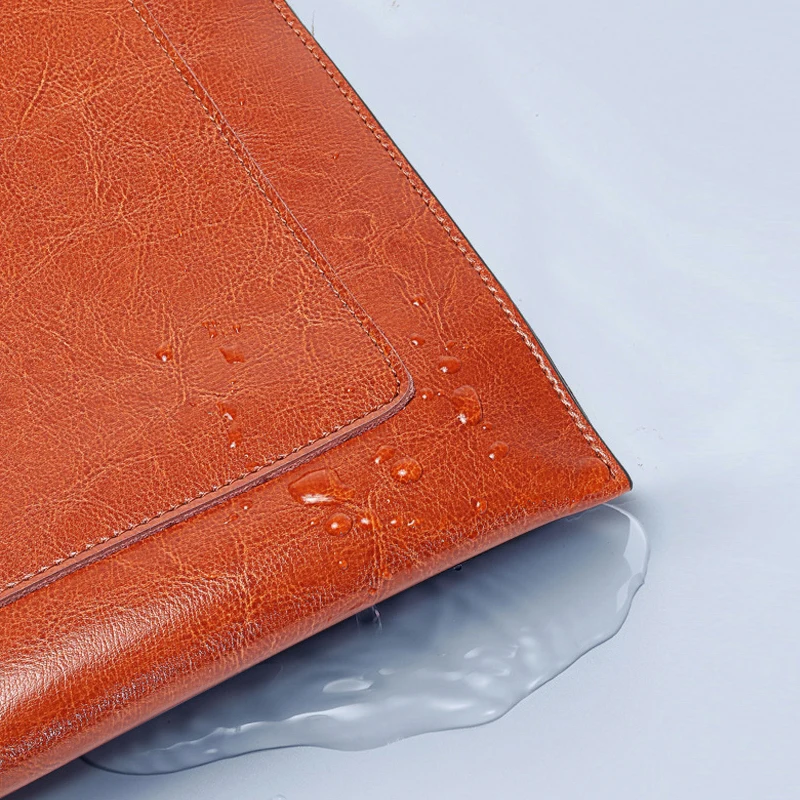 Laptop Bags Lady Split Leather Computer Bag Business Bags Book Briefcase 14 Inch Laptop Document Bag Ipad Handbag Storage Purses