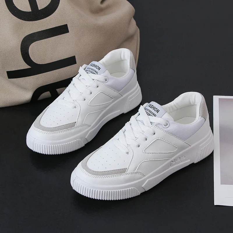 

2019 Fashion Casual Shoes Woman Summer Comfortable Breathable White Shoes Female Platform Sneakers Shoes Chaussure Femme U8-25
