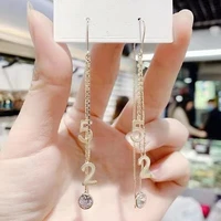 exquisite ear rope fashion simple drop earrings ladies jewelry number 520 metal unusual earrings personality party accessory