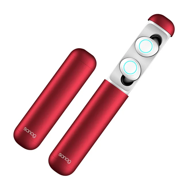 Sanag J2 Bluetooth наушники IPX7 водонепроницаемые спортивные беспроводные наушники Bluetooth 5,0 шумоподавление HiFi стерео беспроводные наушники - Цвет: Красный