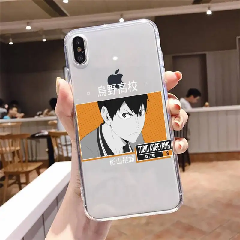 

volleyball boy Anime haikyuu Anti-fall luxury Phone Case cover Transparent for iPhone 6 7 8 11 12 s mini pro X XS XR MAX Plus