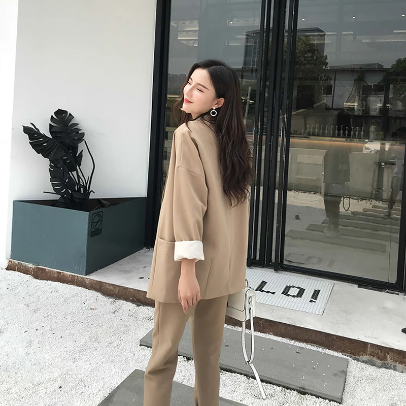 Женский костюм Bella philosophy повседневный однотонный блейзер с отложным воротником и