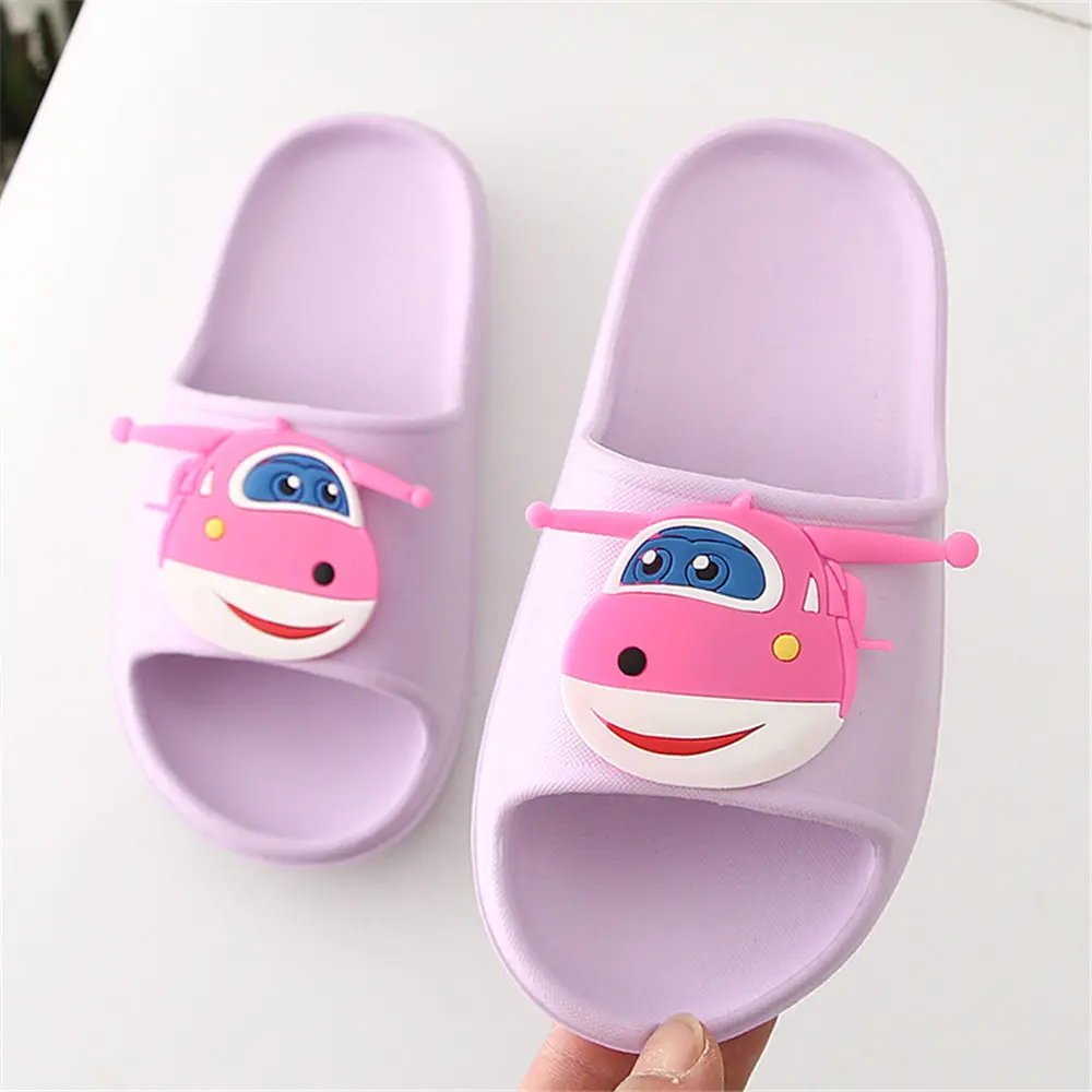 Шлепанцы для мальчиков и девочек мультяшный вертолет садовая домашняя обувь