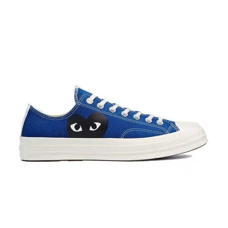 

Newest CDG Play Love 1970s Stars High Quality Canvas Outdoor Sport White Casual Women Blue OW High Quality Skateboarding Shoes