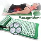 Акупрессурный Массажный коврик, для снятия боли в спине, фитнеса, пилатеса, коврик для упражнений, коврик для йоги с подушкой, массаждиваннальная душка