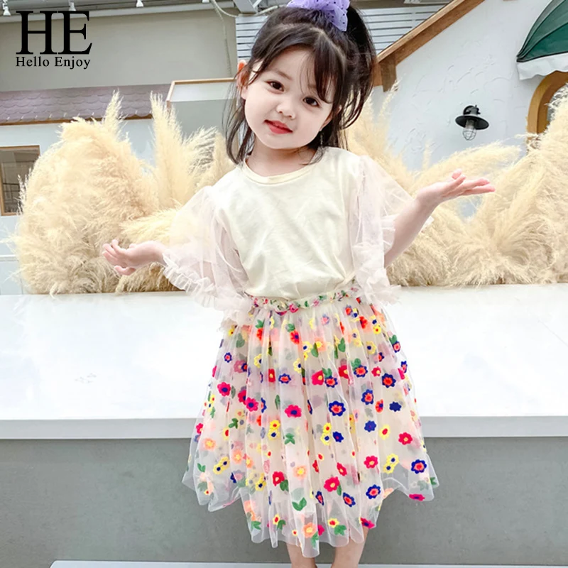 HE Hello Enjoy/Новые летние детские платья модные для маленьких девочек Детские