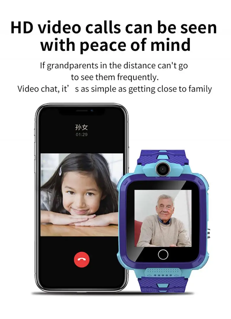 

Kid Smart Bracelet Watch 4G VOLET HD Video call GPS Accurate positioning waterproof Children Intelligent Wristband Podmetro