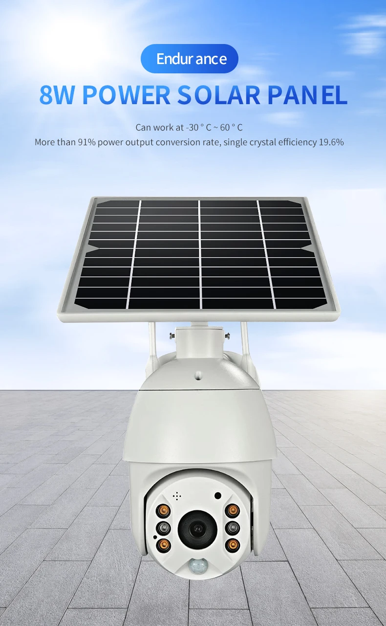 2MP 4G Wifi Solar power IP PTZ Cameras Starlight full color night vision outdoor solar recharge 4g sim card dome CCTV Camera |