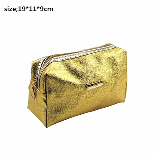 gold Женская однотонная косметичка, 1 шт., косметичка, красивый чехол, органайзер для макияжа, дорожная сумка, косметичка, клатч, несессер, дропшиппинг - Цвет: gold