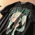 Женская футболка в стиле панк, летние свободные топы в стиле Харадзюку, летние футболки с коротким рукавом, одежда, винтажная одежда, рубашка в стиле японского аниме, плохая девушка