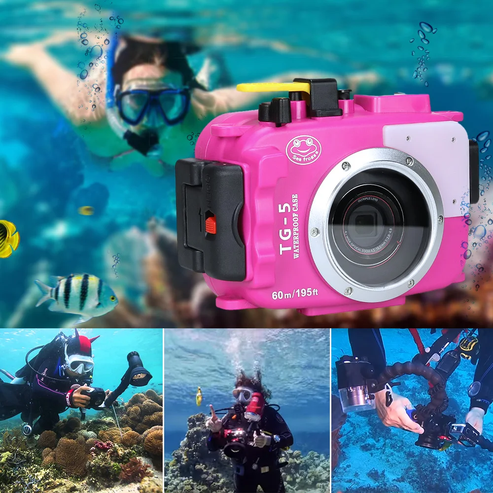 Seafrogs водонепроницаемый корпус 60 м/195ft Дайвинг камера Чехол для Olympus TG-5 камера Подводный защитный корпус