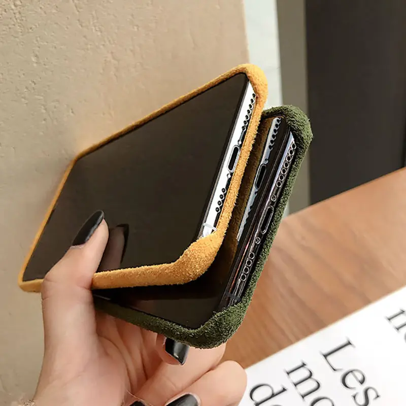 Зимний теплый фланелевый чехол для телефона для iPhone 11 11 Pro Max XR X XS Max 6 6S 7 8 Plus, карамельный цвет, жесткий защитный чехол из поликарбоната