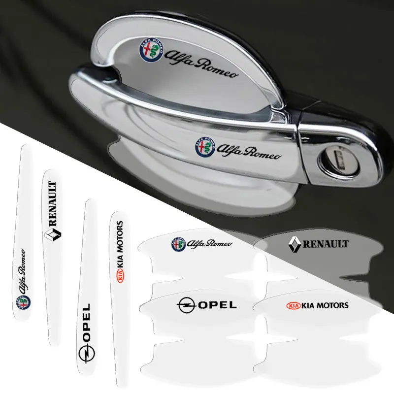 8 шт. прозрачная наклейка на дверную ручку автомобиля значки украшение защитная