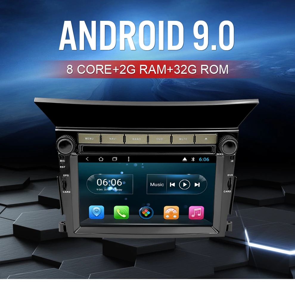 8-Core Android 9,0 Автомобильный DVD плеер для Honda Pilot 2009 2010 2011 2012 Авто Радио 2 Din FM gps навигация Видео Стерео