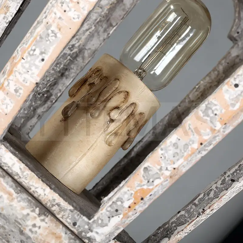 Французский роскошный античный светильник из белого дерева винтажный подвесной