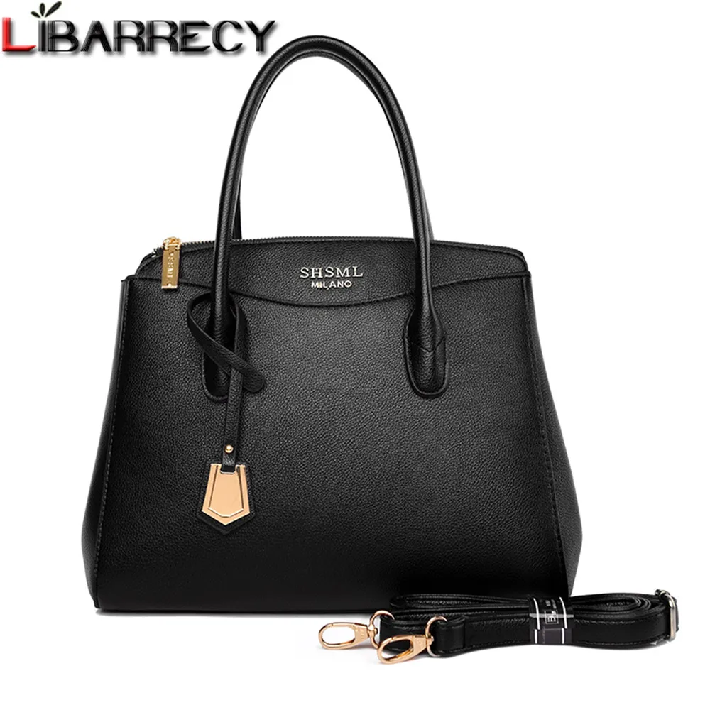 

Ladies European Style Handbag Women Simple Casual Commuter Bag Sequin Pendant Designer Brand Genuine Leather Shoulder Bag Bolsa