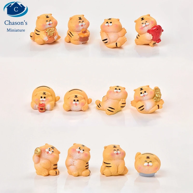 

12 штук, тигр Φ 2022, китайский символ удачи, украшения для дома, декор «сделай сам», миниатюрный подарок Богатство Lucky Cat Kawaii Decor