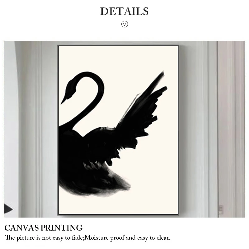 

Black And White Swan Posters Canvas Painting Baby Girls Room Wall Art Prints Modern Art Fashion Decorative Painting Home Decor