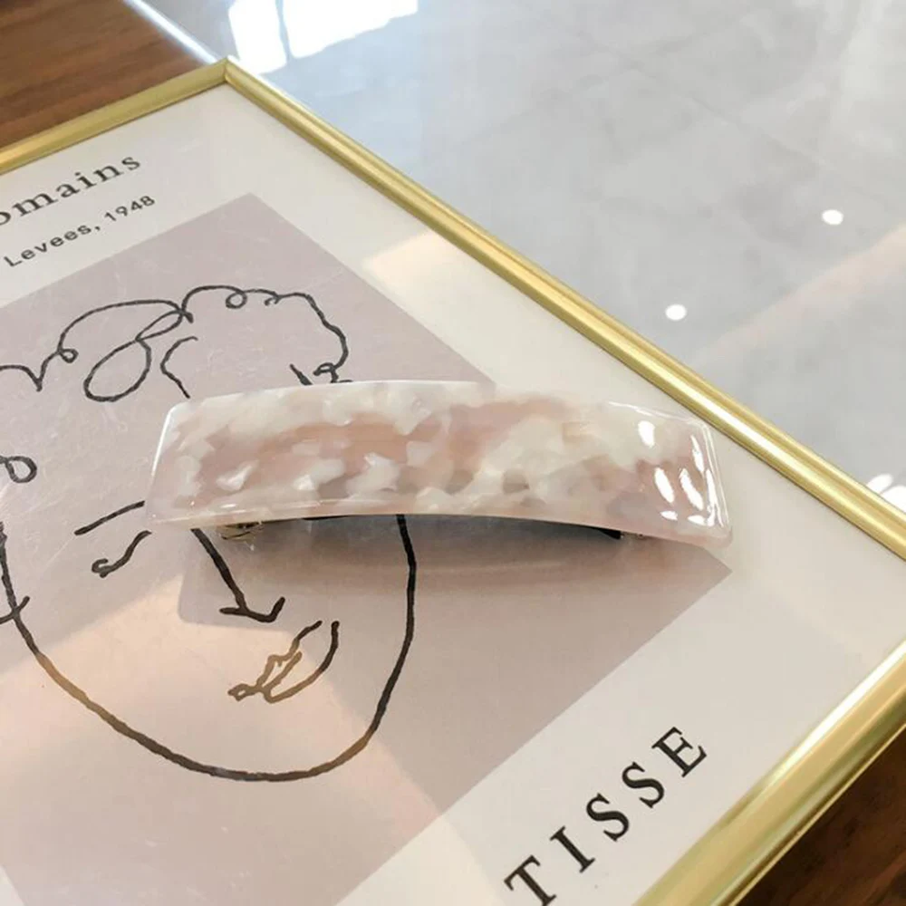 

1Pcs Leopard Acetate Colorful Barrette Hair Clips Women Hairpins Square Geometric Hair Accessories Spring Clip Leopard Barrette