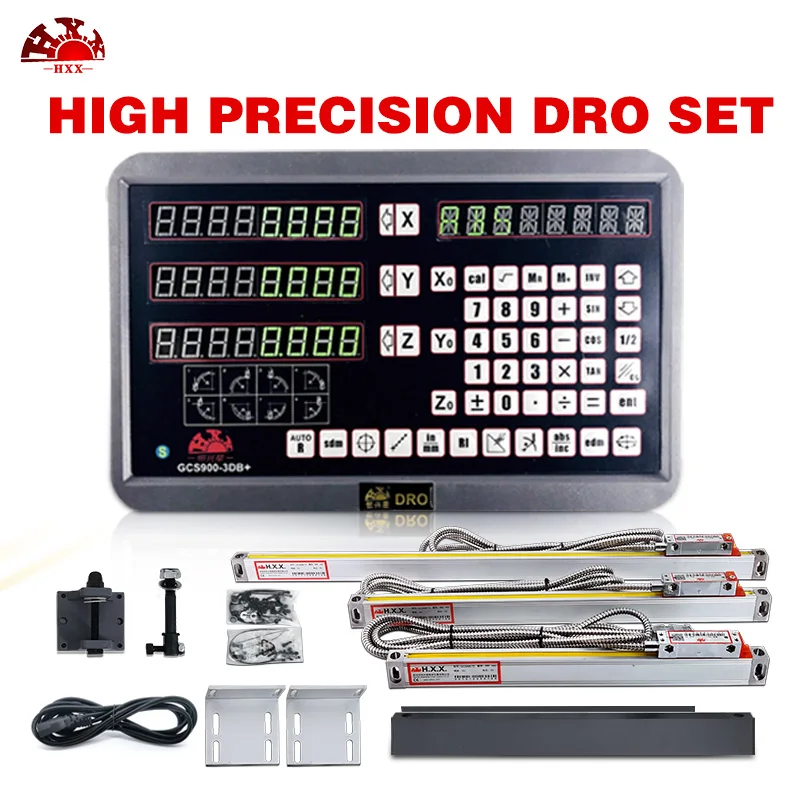 

HXX 3 Axis dro GCS900-3DB+ With 3Pcs 5u 50-1000mm Digital Linear Scale Lathe Dro set kit