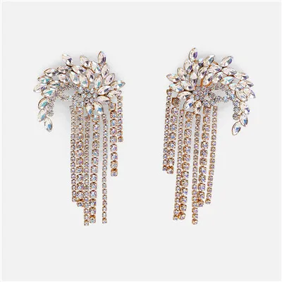 JURAN ZA, новая мода, геометрические висячие серьги с кристаллами,, Boho, ручной работы, висячие серьги для женщин, ювелирное изделие, подарок - Окраска металла: 52362-WH
