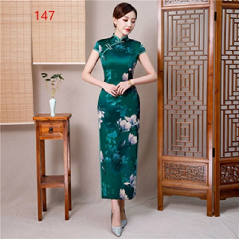 Китайское свадебное платье женское Cheongsam тонкое китайское традиционное платье женское длинное Qipao для свадебной вечеринки платье размера плюс