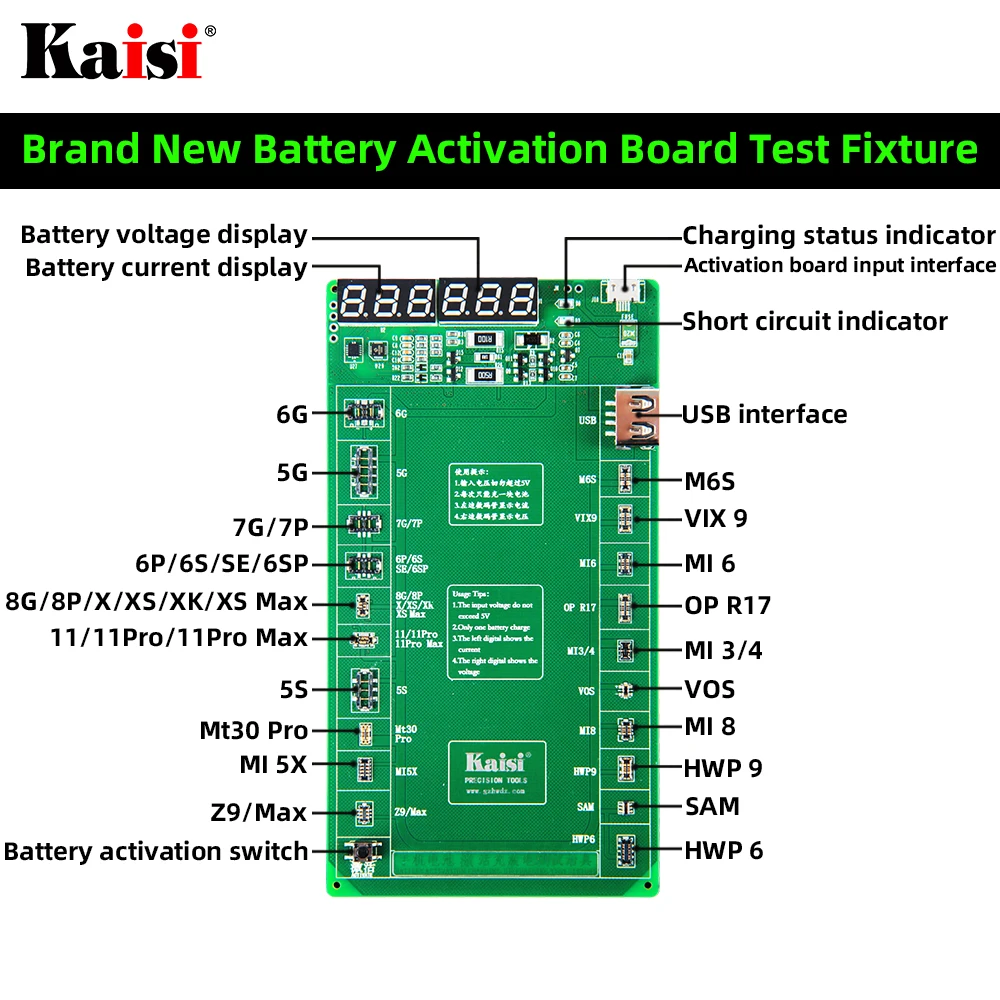 Placa de activación de carga rápida de batería, accesorio de prueba para iPhone 11Pro, max-5S, Samsung, xiaomi, Huawei, MT30 Pro, Z9 Max, teléfono Android