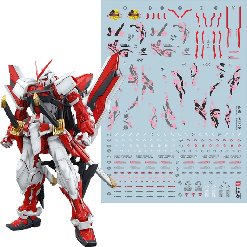 

Gunpla MG red Astray HIRM style water sticker fluorescent