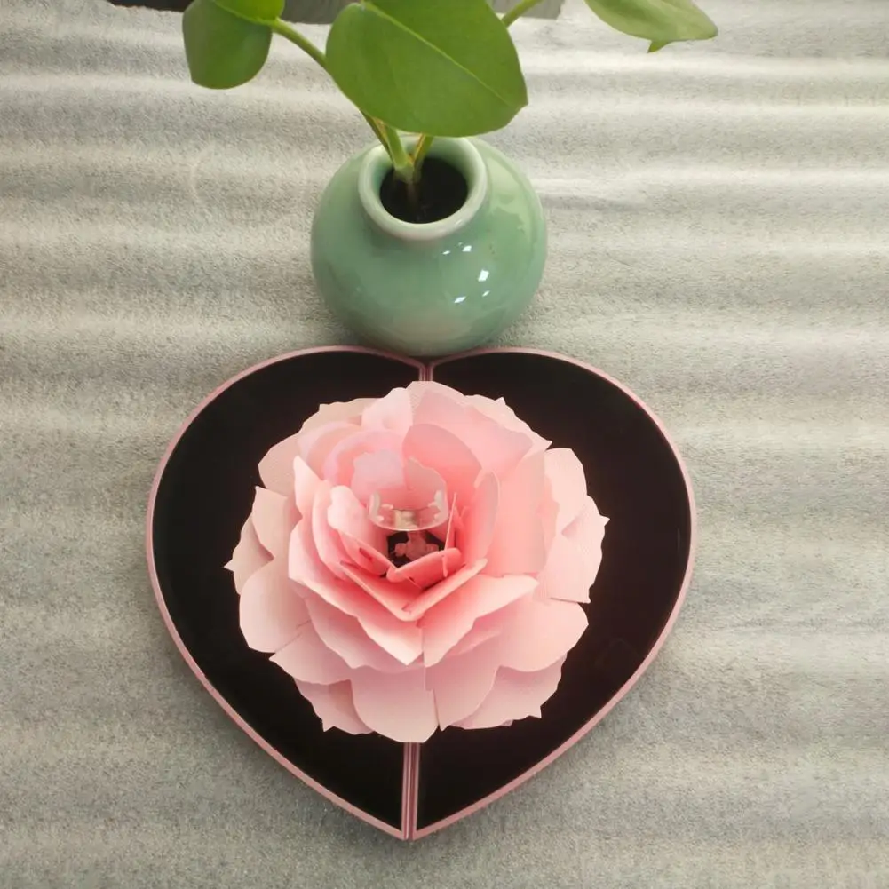 

Love Heart Shape Proposal Wedding Ring Display Holder Box Jewelry Storage Case