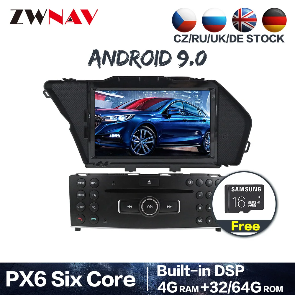 PX6 4+ 64 Android 9,0 автомобильный стерео dvd-плеер gps ГЛОНАСС Navi для MERCEDES BENZ C Class C180/C200/C230 W204 Видео Мультимедиа Радио