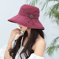 collapsible bucket hat for women sun protection cotton bucket bonnet peaked cap panama hat bonnet fishing hat chapeu bucket