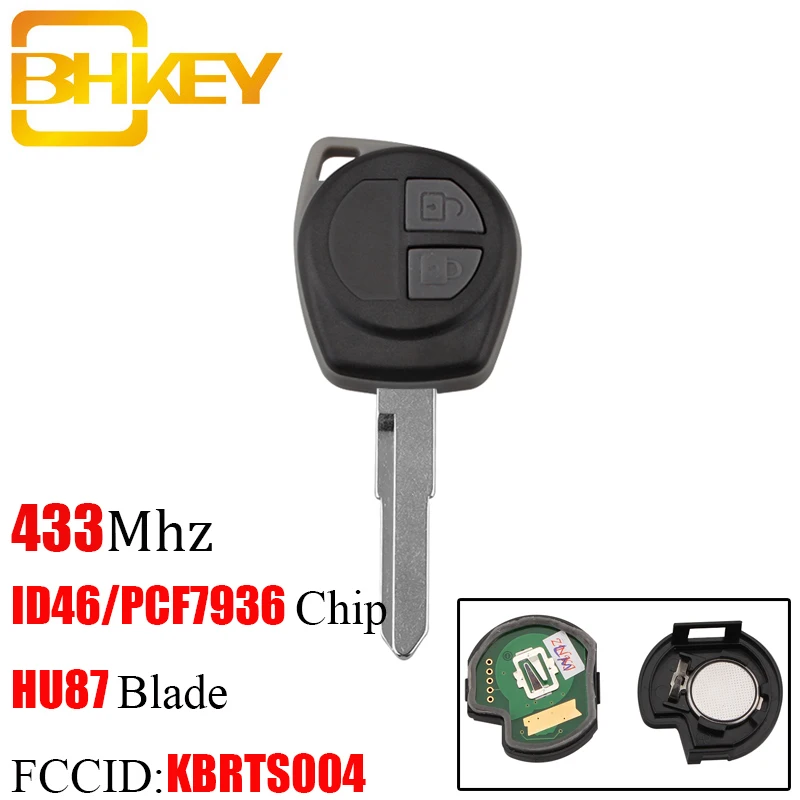 Пульт дистанционного управления BHKEY для Suzuki TS004 2 кнопки 433 МГц SWIFT SX4 ALTO VITARA IGNIS JIMNY