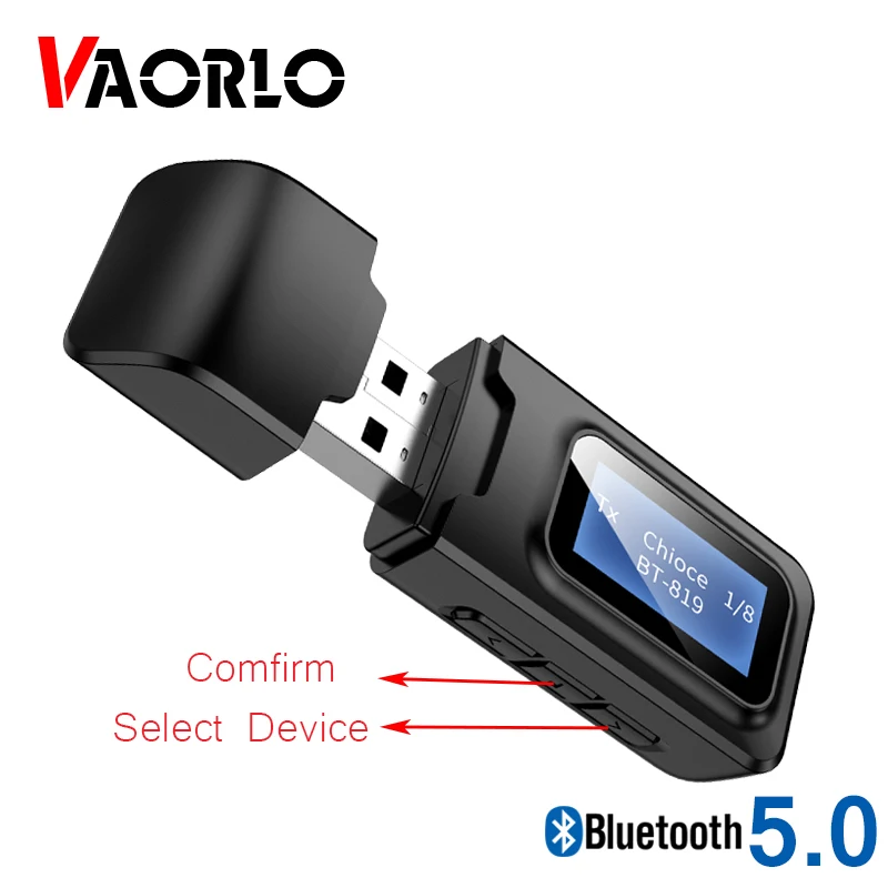 Адаптер VAORLO USB 5 0 2 в 1 ЖК-дисплей подключение к устройству Bluetooth приемник