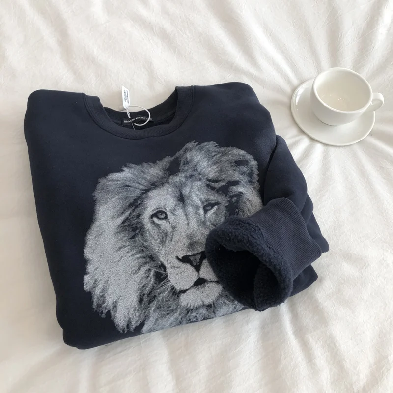 

Винтажный черный женский свитер без пальцев на осень и зиму с флисовой подкладкой утепленный корейский стиль BF Свободный Топ для студентов