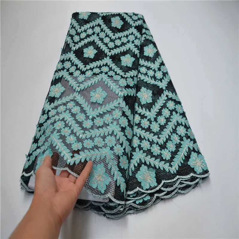 2020 newest African organza lace fabric in deep green with gold sequins embroidery French Mesh tulle Lace for party dress | Дом и сад