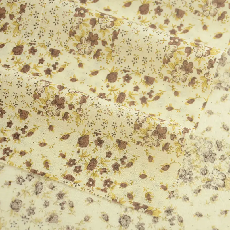 Принт коричневый и желтый цветочный дизайн жир четверть ремесла для куклы одежда