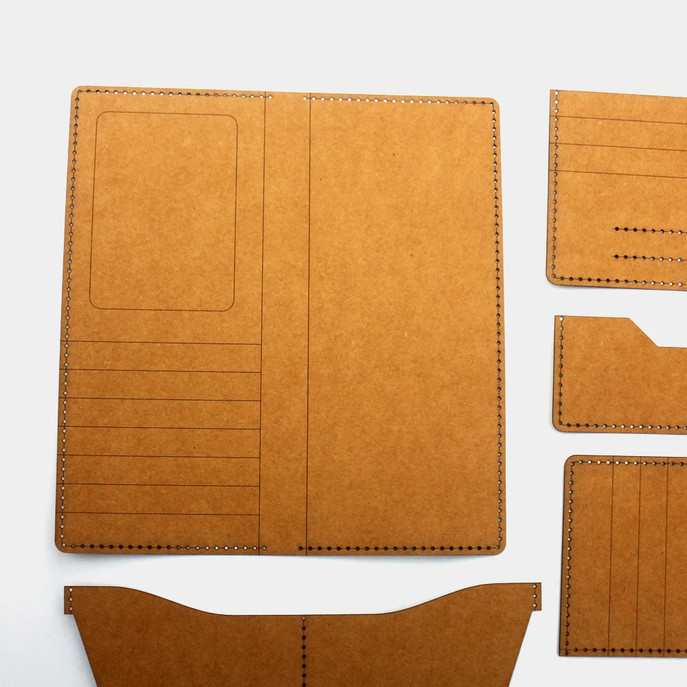 Длинный кошелек для кожевенного ремесла сделай сам универсальный тяжелый картон