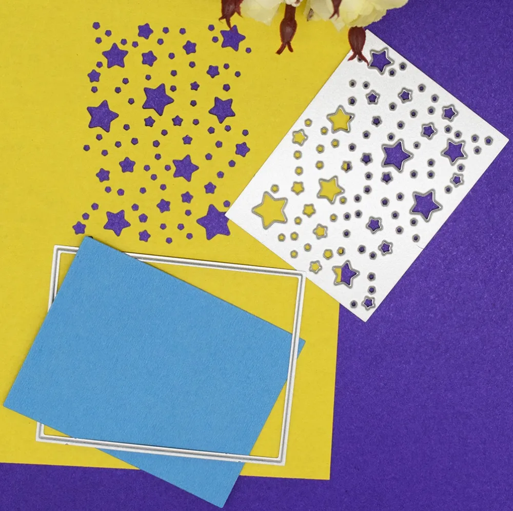 Пустотелые звезды металлические Вырубные штампы прямоугольная рамка Сделай Сам